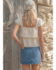 Emma Embroidered Square Neck Top