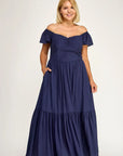 Freya Flutter Sleeve Midi Dress - Plus Size