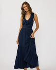 Natalie Lace Trim Ruffle Tiered Maxi Dress