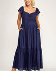 Freya Flutter Sleeve Midi Dress - Plus Size