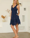 Soren Scalloped Hem Eyelet Dress