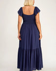 Freya Flutter Sleeve Midi Dress - Plus Size