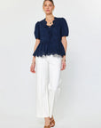 Elise Eyelet Embroidered Blouse