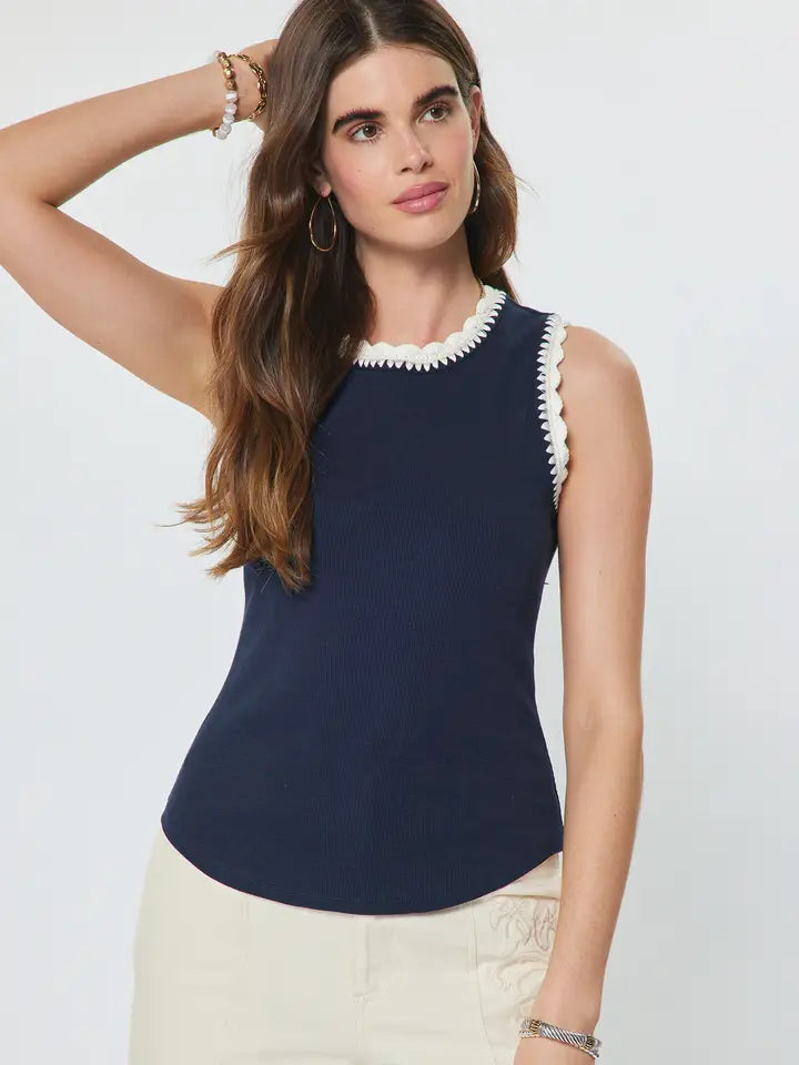 Carrie Crochet Trim Tank
