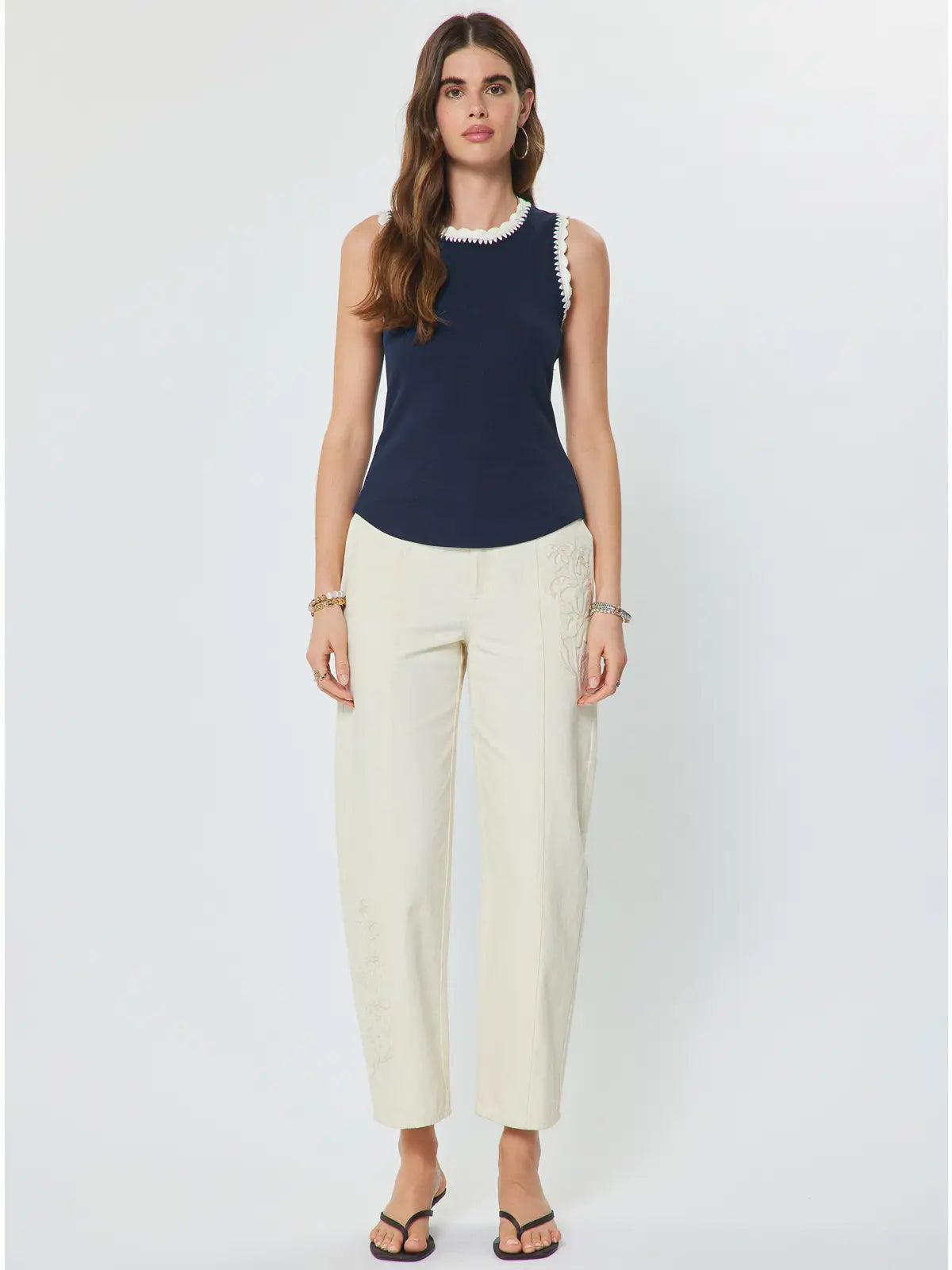 Carrie Crochet Trim Tank