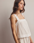 Esme Embroidered Square Neck Tank