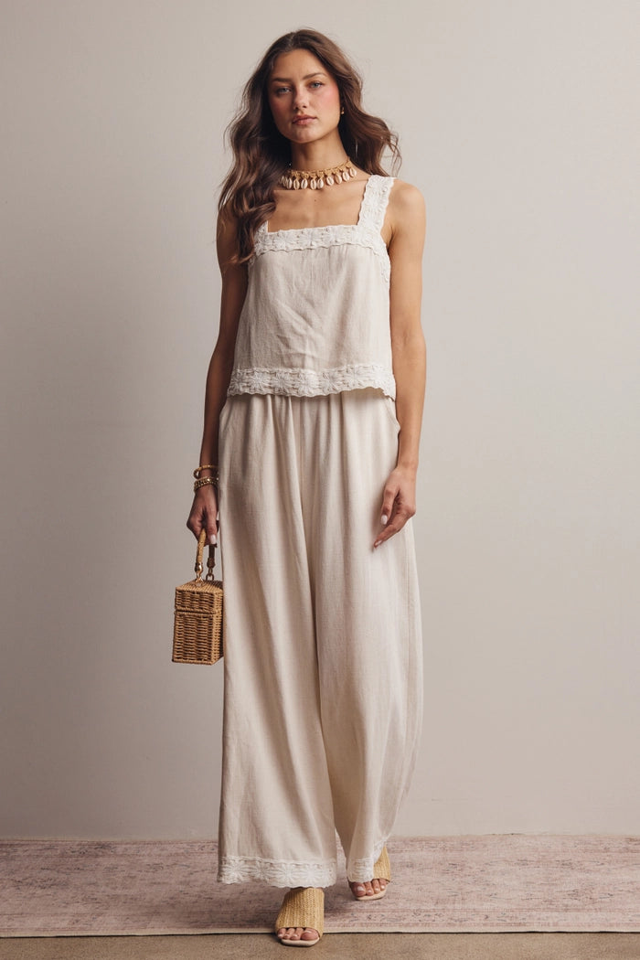 Esme Embroidered Square Neck Tank