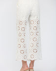 Eliza Eyelet Cropped Wide Leg Pant