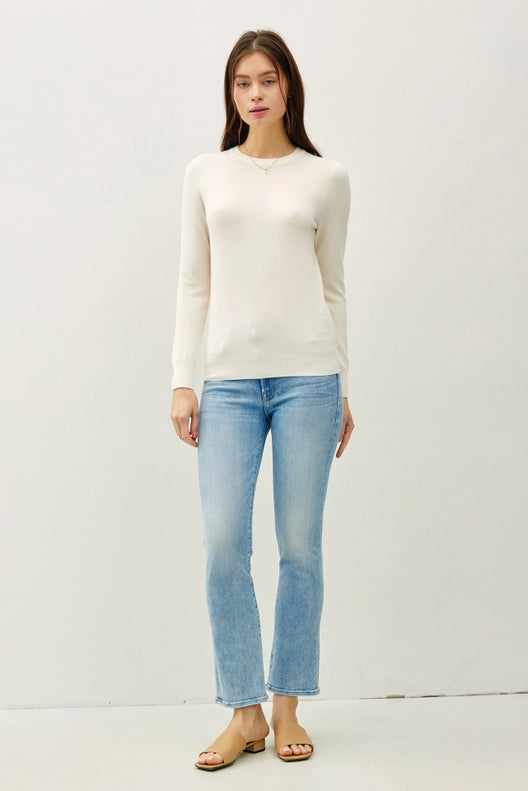 Viscose Crew Neck Soft Knit Sweater