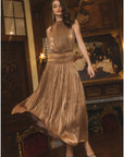 Megan Metallic Sleeveless Maxi Dress