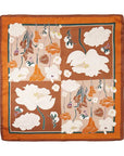 Brielle Burnt Orange Floral Square Scarf