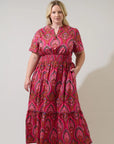 Amelia Floral Poplin Maxi Dress - Plus Size