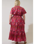Amelia Floral Poplin Maxi Dress - Plus Size