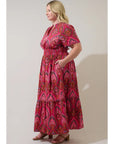 Amelia Floral Poplin Maxi Dress - Plus Size