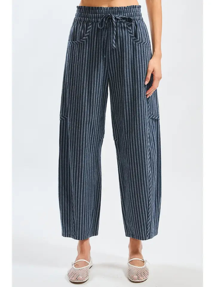 Ayla Pinstripe Drawstring Pants