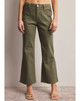 Stretch Cotton Straight-Leg Pants