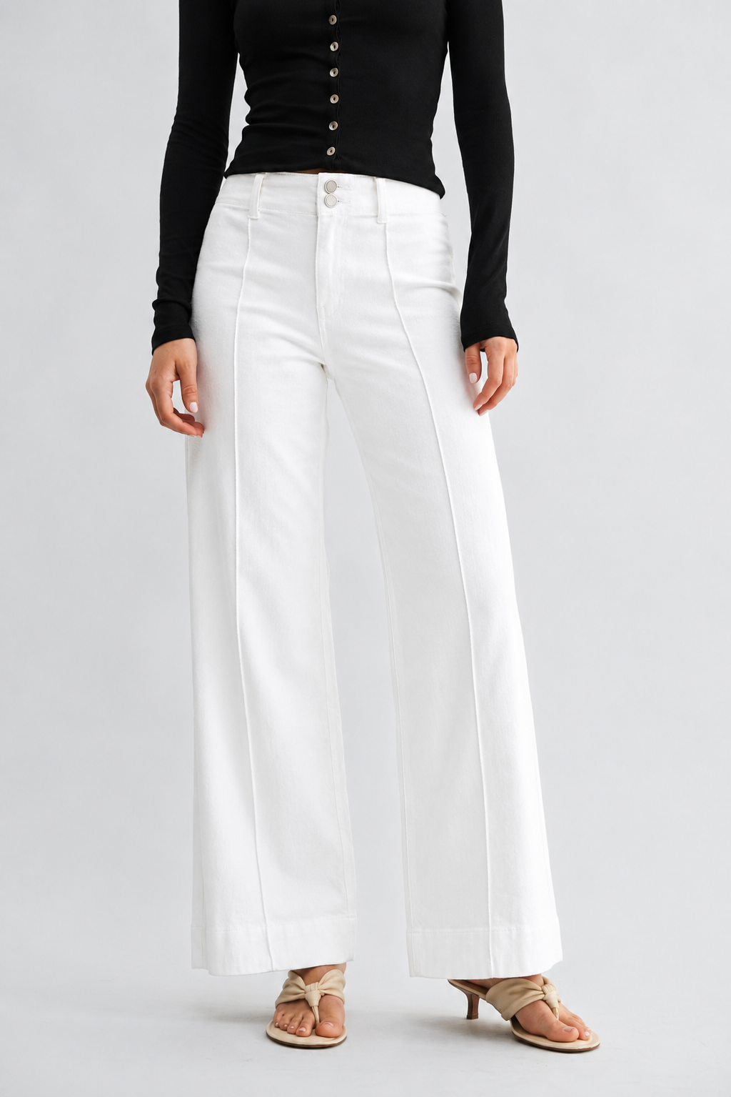 Penny Pintuck Wide Leg Denim