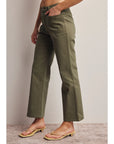 Stretch Cotton Straight-Leg Pants