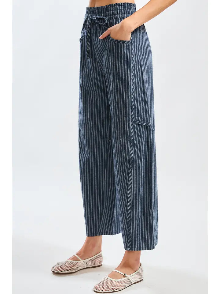 Ayla Pinstripe Drawstring Pants