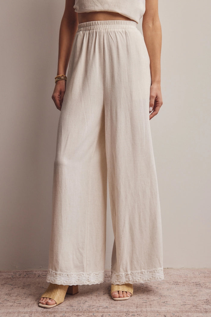 Esme Embroidered Wide-Leg Pant