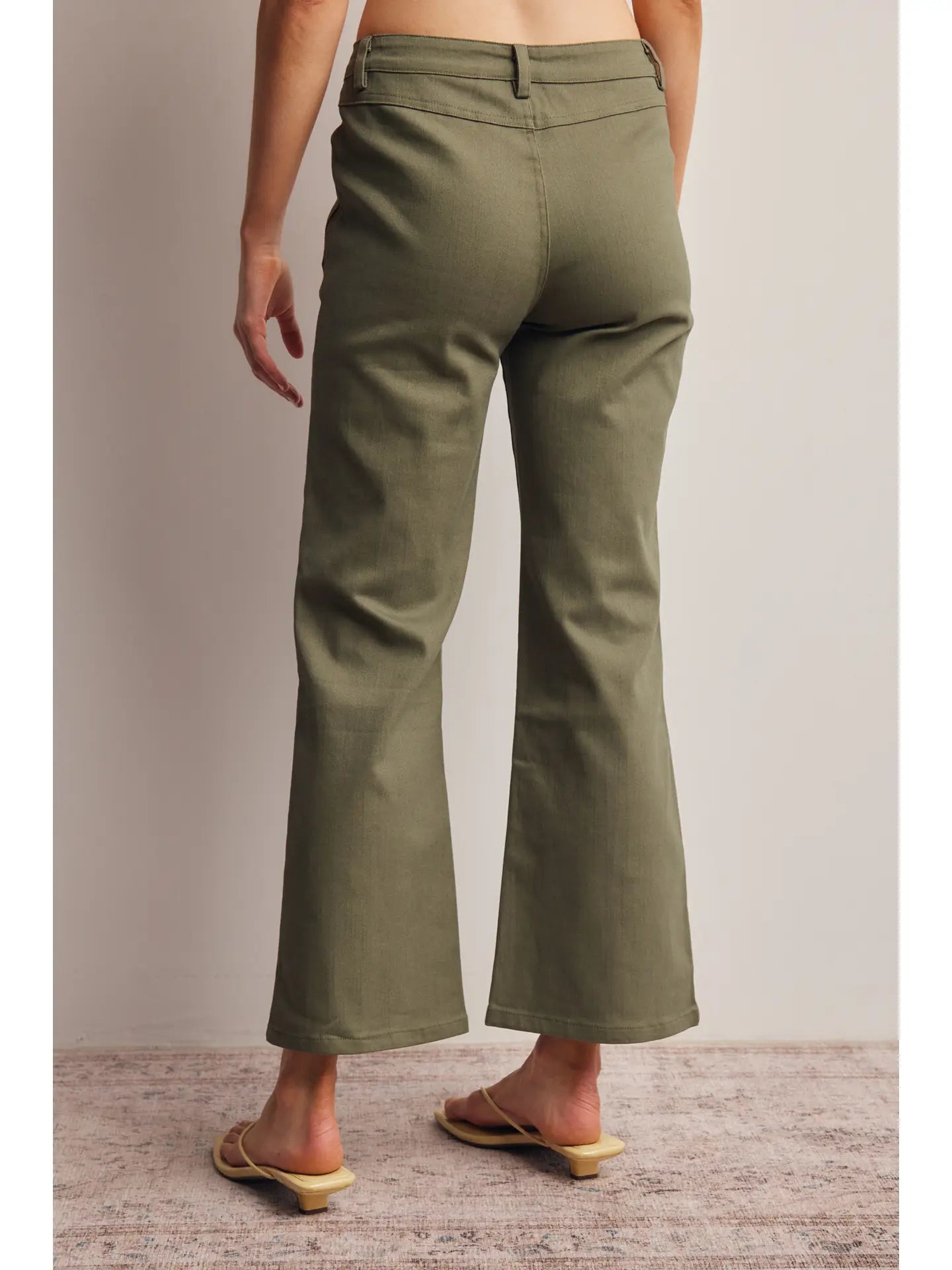 Stretch Cotton Straight-Leg Pants