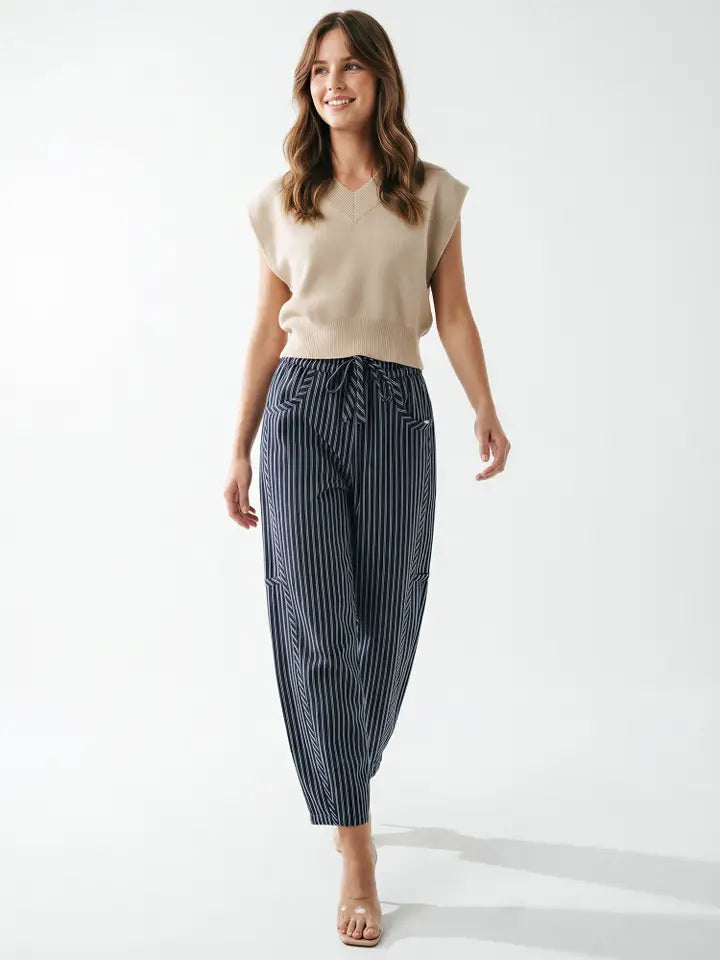 Ayla Pinstripe Drawstring Pants