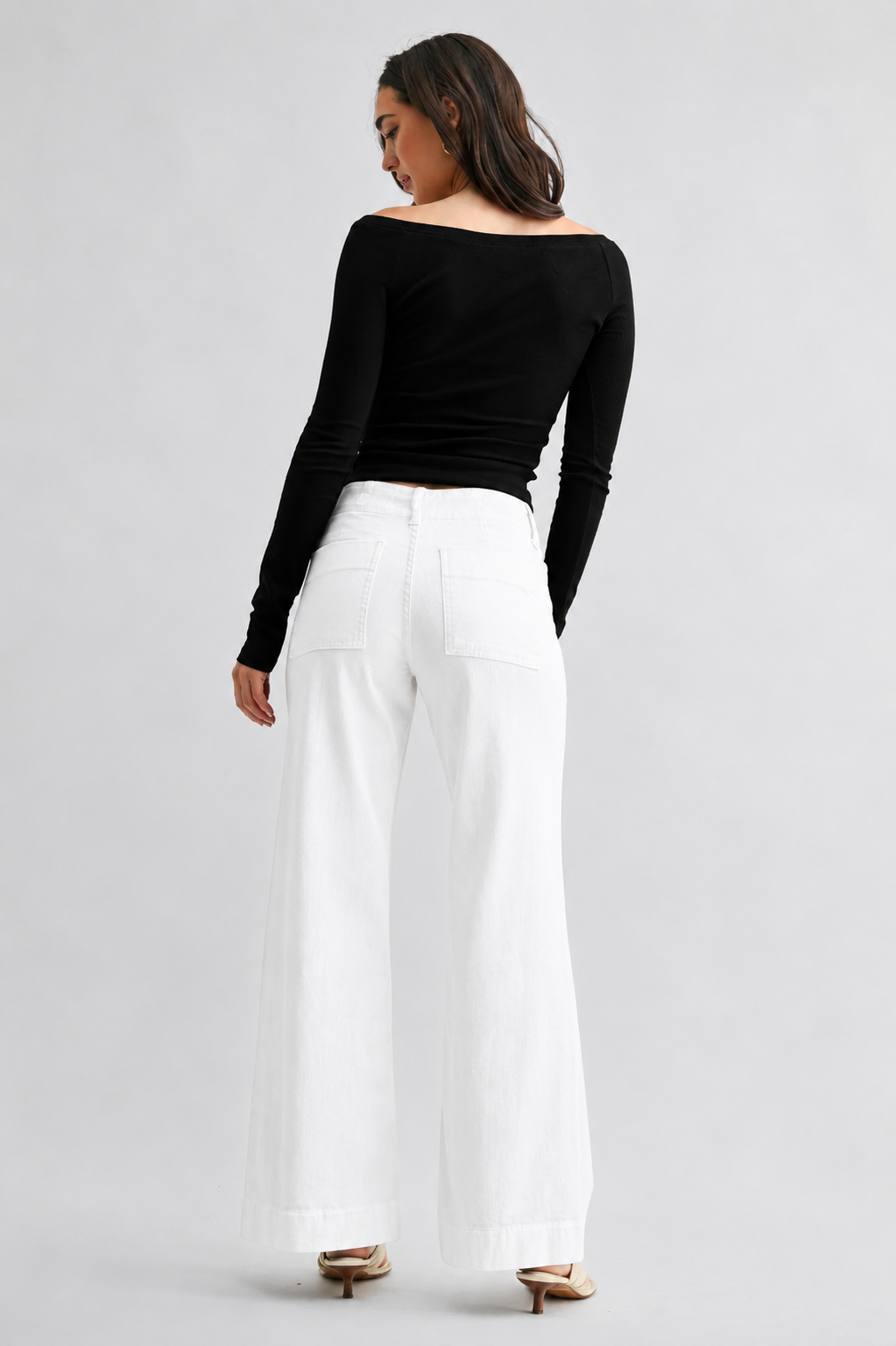 Penny Pintuck Wide Leg Denim