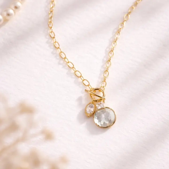 Isla Freshwater Pearl Coin Toggle Necklace