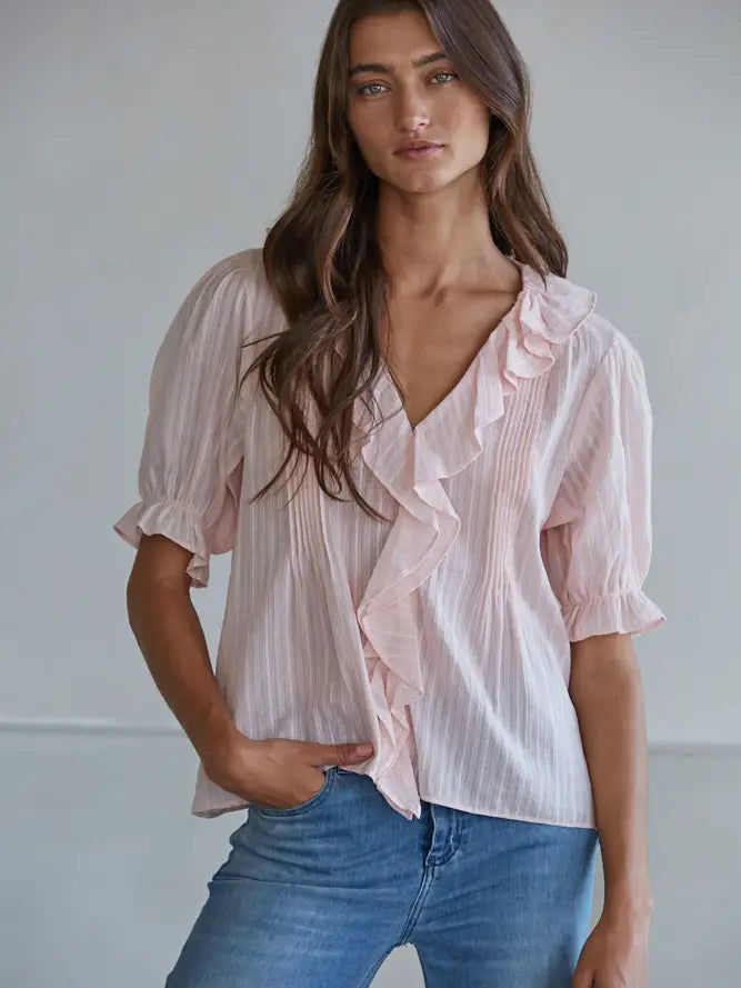 Vanessa Woven Short Sleeve Top