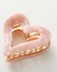 Heart Metal Claw Clip - Pink