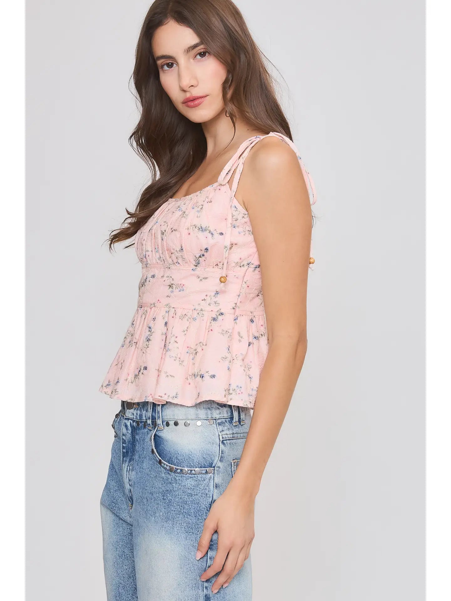 Fawn Floral Peplum Blouse