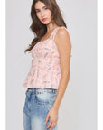 Fawn Floral Peplum Blouse