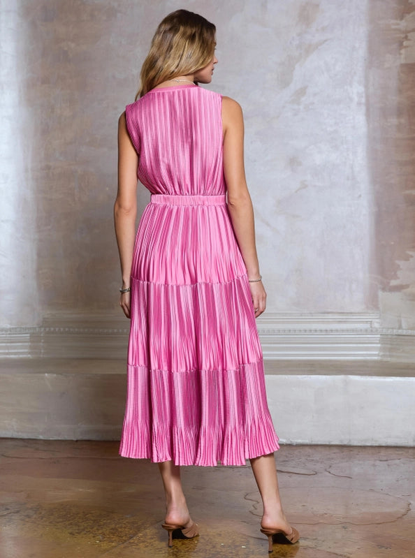 Harper Pleated Sleeveless Maxi Dress