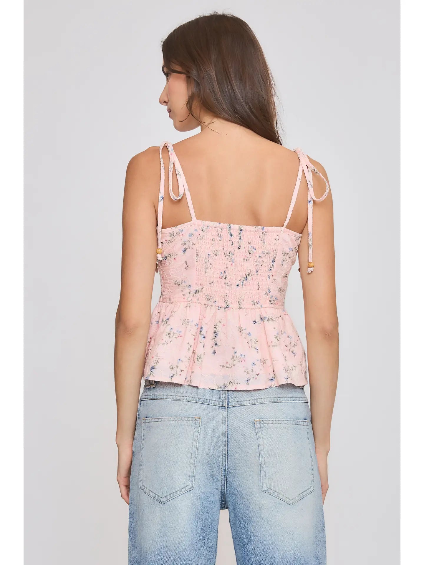 Fawn Floral Peplum Blouse