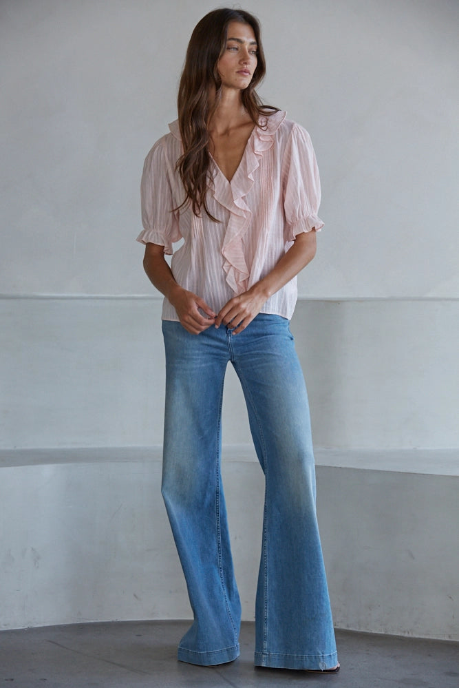 Vanessa Woven Short Sleeve Top