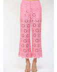 Eliza Eyelet Cropped Wide Leg Pant