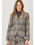 Plaid Double Breasted Blazer