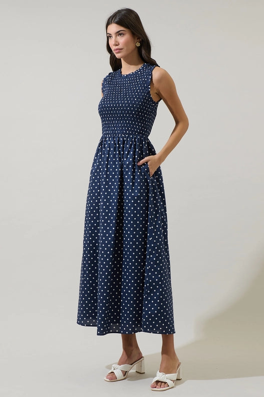 Isla Polka Dot Midi Dress