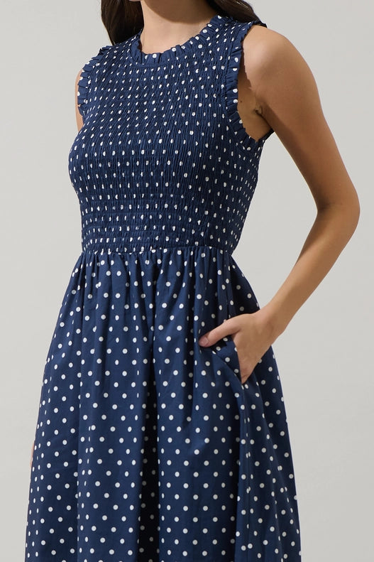 Isla Polka Dot Midi Dress