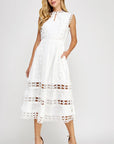 Poppy Crochet Trim Midi Dress