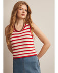 Siena Striped Crochet Knit Tank