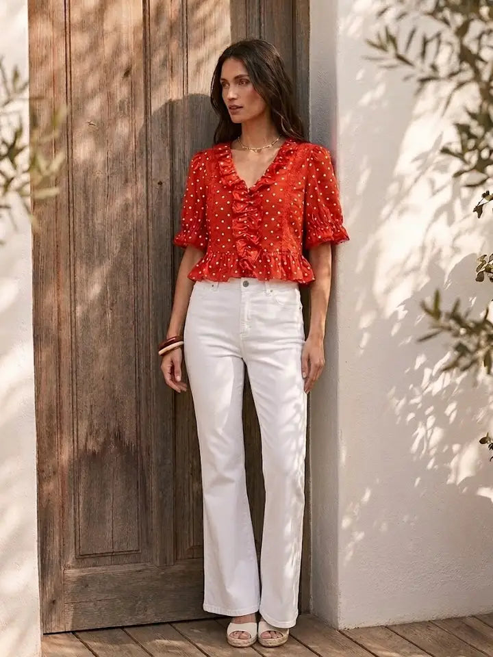 Poppy Polka Dot Crop Top