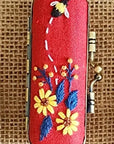 Floral Hand-Embroidered Lipstick Case