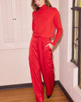 Lena Turtleneck with Button Sleeve Detail