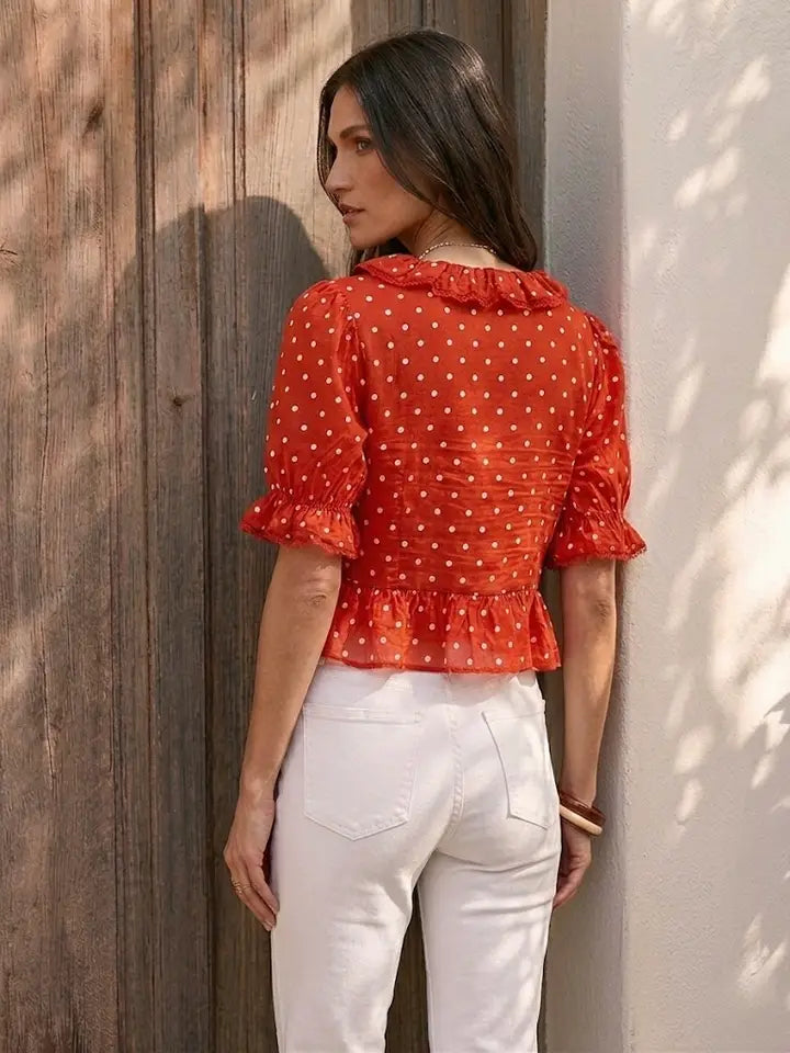 Poppy Polka Dot Crop Top