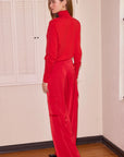Lena Turtleneck with Button Sleeve Detail