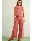 Ruby Red Gingham Denim