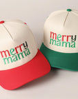 Merry Mama Text Embroidery Canvas Baseball Cap