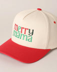 Merry Mama Text Embroidery Canvas Baseball Cap