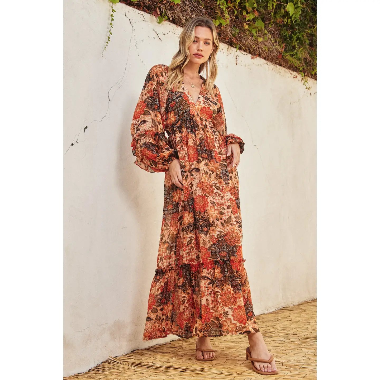 Raina Ruffle Detail Maxi Dress